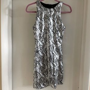Sexy silver sequence Bebe minidress retro 60s style